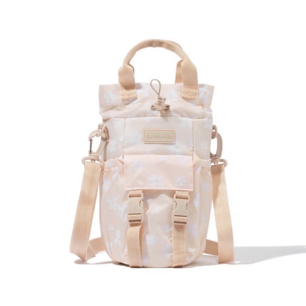 Blogilates Water Bottle Sling Bag Peach/White Floral